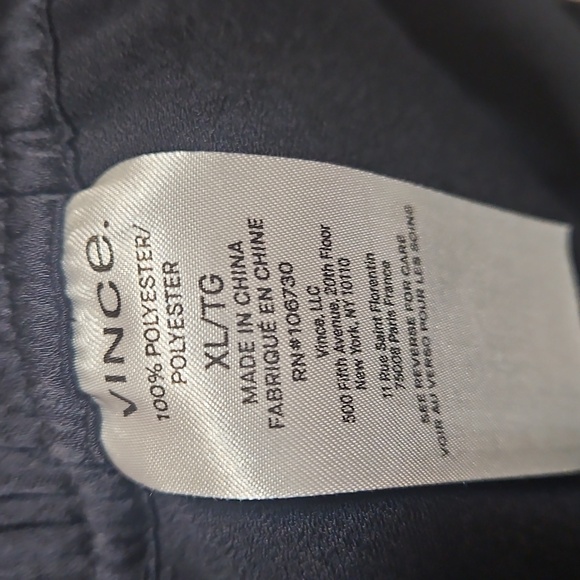 NWT Vince Sidestripe Satin Low-Rise Wide-Leg Black Pants - Picture 9 of 11